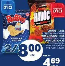 Marché Bonichoix RUFFLES (180 to 200 g) CHIPS OR HAVOC (170 to 280 g) SNACKS offer