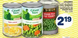 Marché Bonichoix GÉANT VERT VEGETABLES (341 or 398 mL)OR LE SIEUR TENDER PEAS (398 mL) offer