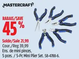 Canadian Tire Mastercraft 5-Pc Mini Plier Set offer