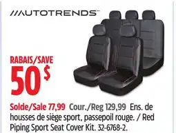 Canadian Tire Red Piping Sport Seat Cover Ki offer