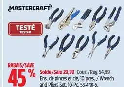 Canadian Tire Mastercraft Wrench and Pliers Set, 10-Pc offer