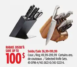 Canadian Tire Selected Knife Sets offer