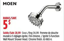 Canadian Tire MOEN Ignite 5-Function Wall Mount Shower Head offer
