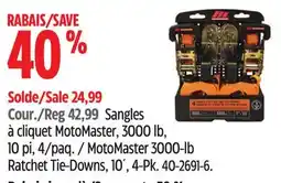 Canadian Tire MotoMaster 3000-lb Ratchet Tie-Downs, 10´, 4-Pk offer