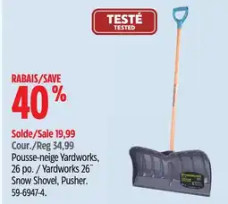 Canadian Tire Yardworks 26˝ Snow Shovel, Pusher offer