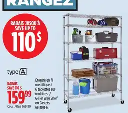 Canadian Tire 6-Tier Wire Shelf on Casters offer