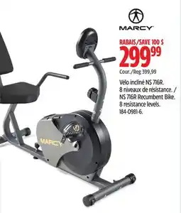 Canadian Tire NS 716R Recumbent Bike. 8 resistance levels offer