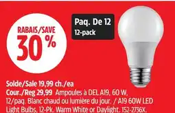 Canadian Tire A19 60W LED Light Bulbs, 12-Pk offer