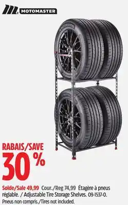 Canadian Tire Motomaster Adjustable Tire Storage Shelves offer