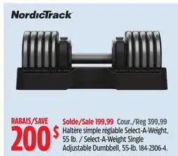 Canadian Tire Select-A-Weight Single Adjustable Dumbbell offer