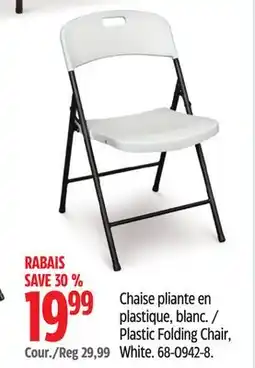Canadian Tire Plastic Folding Chair, White offer