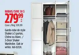 Canadian Tire Sauder 3-Door Shaker Wardrobe offer