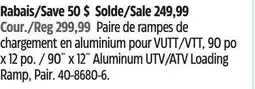 Canadian Tire 90˝ x 12˝ Aluminum UTV/ATV Loading Ramp, Pair offer