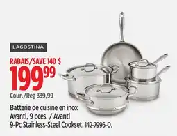 Canadian Tire Lagostina Avanti 9-Pc Stainless-Steel Cookset offer