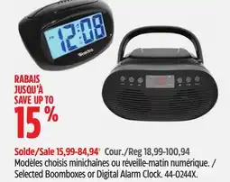 Canadian Tire Selected Boomboxes or Digital Alarm Clock offer