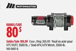 Canadian Tire MOTOMASTER Steel ATV/UTV Winch, 3500-lb offer