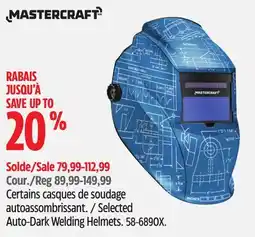 Canadian Tire Mastercraft Selected Auto-Dark Welding Helmet offer