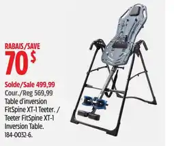 Canadian Tire Teeter FitSpine XT-1 Inversion Table offer
