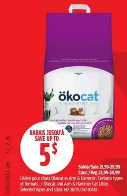 Canadian Tire Okocat and Arm & Hammer Cat Litter offer