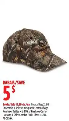 Canadian Tire Realtree Camo Hat and T Shirt Combo Pack offer