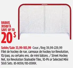 Canadian Tire Street Hockey Net, Ice Revolution Skateable Tiles, 10-Pk or Selected Mini offer