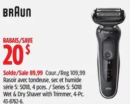Canadian Tire Braun Series 5: 5018 Wet & Dry Shaver with Trimmer, 4-Pc offer
