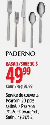 Canadian Tire PADERNO Pearson 20-Pc Flatware Set, Satin offer