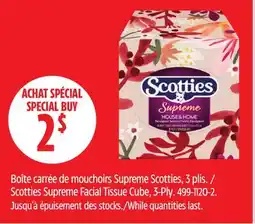 Canadian Tire Scotties Supreme Facial Tissue Cube offer