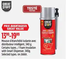 Canadian Tire Great Stuff Foam Insulation with Smart Dispenser, 340g offer