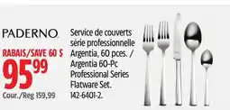 Canadian Tire Paderno Argentia 60-Pc Professional Series Flatware Set offer