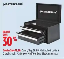 Canadian Tire Mastercraft 2-Drawer Mini Tool Box, Black offer