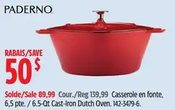 Canadian Tire Paderno 6.5-Qt Cast-Iron Dutch Oven offer
