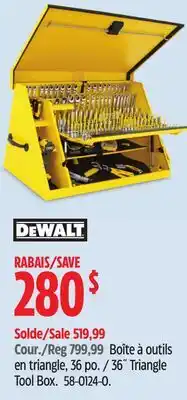 Canadian Tire DEWALT 36˝ Triangle Tool Box offer