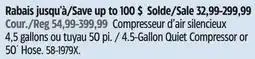 Canadian Tire Maximum 4.5-Gallon Quiet Compressor or 50´ Hose offer