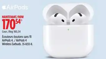 Canadian Tire Apple AirPods 4 Wireless Earbuds offer