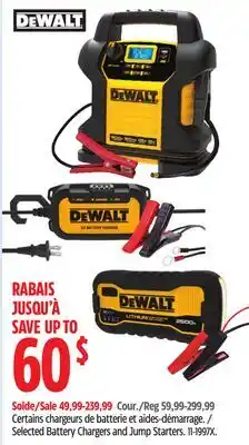 Canadian Tire DEWALT Selected Battery Chargers and Jump Starters offer