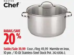 Canadian Tire MASTER CHEF 10-Qt Stainless-Steel Stock Pot offer