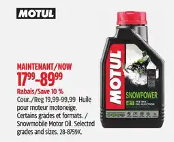 Canadian Tire Motul Snowmobile Motor Oil offer