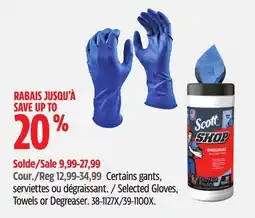 Canadian Tire Selected Gloves, Towels or Degreaser offer