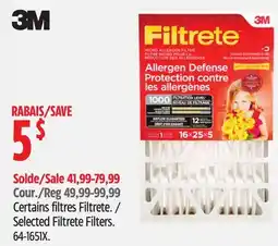 Canadian Tire 3M Selected Filtrete Filters offer