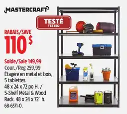 Canadian Tire Mastercraft 5-Shelf Metal & Wood Rack offer