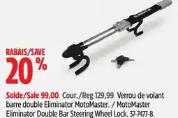 Canadian Tire MotoMaster Eliminator Double Bar Steering Wheel Lock offer