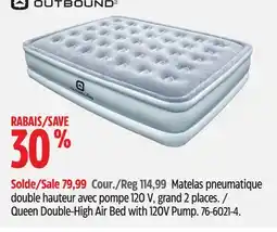 Canadian Tire OUTBOUND Queen Double-High Air Bed with 120V Pump offer