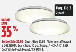 Canadian Tire NOMA 10˝ LED Cool White Flush Mount offer