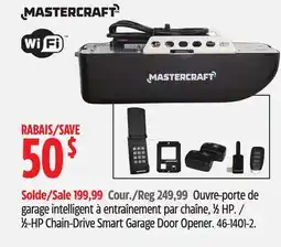Canadian Tire Mastercraft 1⁄2-HP Chain-Drive Smart Garage Door Opener offer