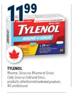 Familiprix TYLENOL Rhume, Sinus ou Rhume et Sinus Cold, Sinus or Cold and Sinus offer