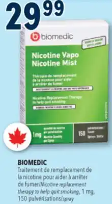 Familiprix BIOMEDIC Nicotine replacement therapy to help quit smoking, 1 mg, 150 spray offer