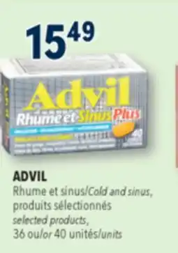 Familiprix ADVIL, Cold and sinus, selected products, 36 or 40 units offer