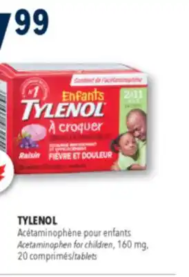 Familiprix Tylenol Children's fever & pain grape flavour acetaminophen chewable tablets 20un offer