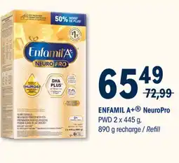 Familiprix ENFAMIL A+, NeuroPro Powdered infant formula, 2 refills x 445 g offer